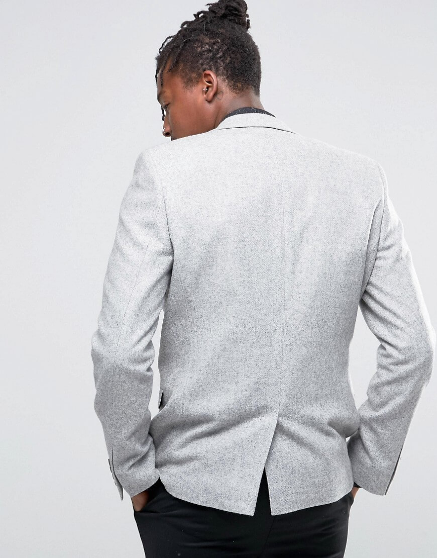 ASOS Slim Blazer 100% Wool in Grey